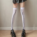 Halloween Christmas Party Blood Print Thigh High Socks - back view