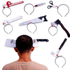 Halloween Cosplay Toy Headbands with Realistic Props - styled view