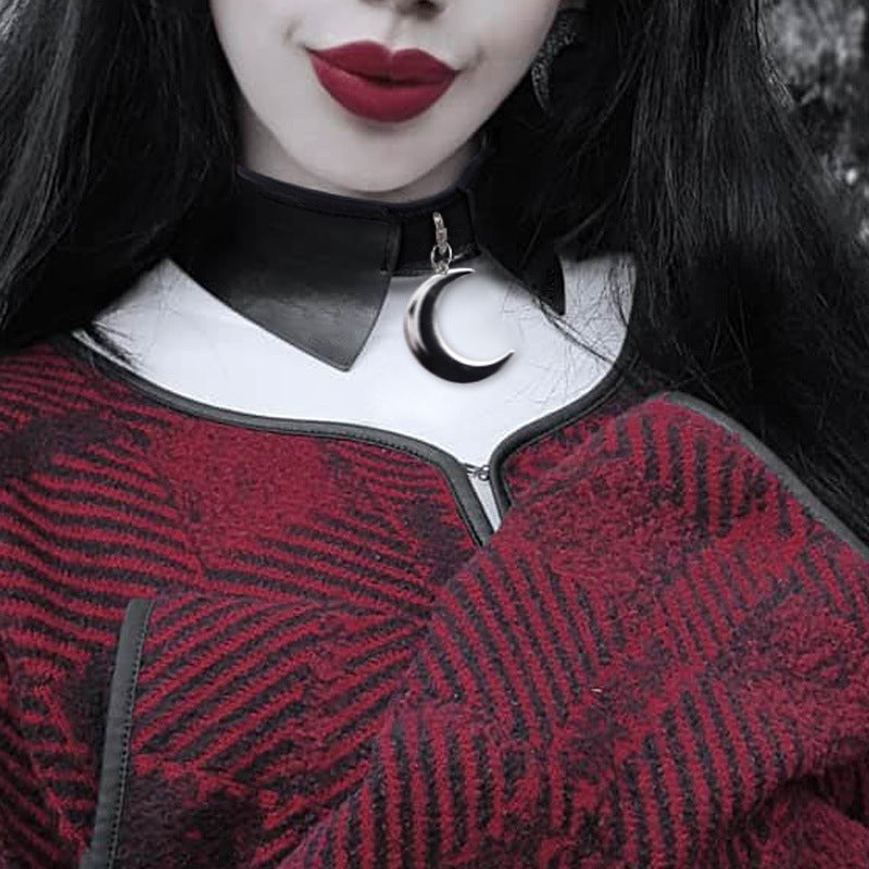 Harajuku Dark Lolita Punk Gothic Choker Necklace - side view