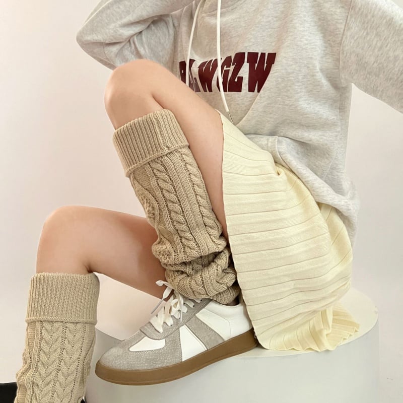 Heart ROMBUS Twist Flanging Thigh High Socks for Girls - front view