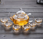 Heat-Resistant Glass Kung Fu Tea Set - front view