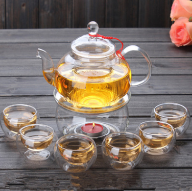 Heat-Resistant Glass Kung Fu Tea Set - side view
