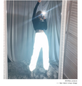 High-Waisted Reflective Cargo Pants - back view