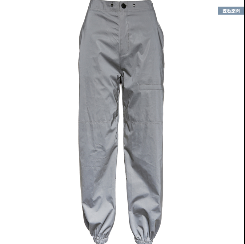 High-Waisted Reflective Cargo Pants - styled view