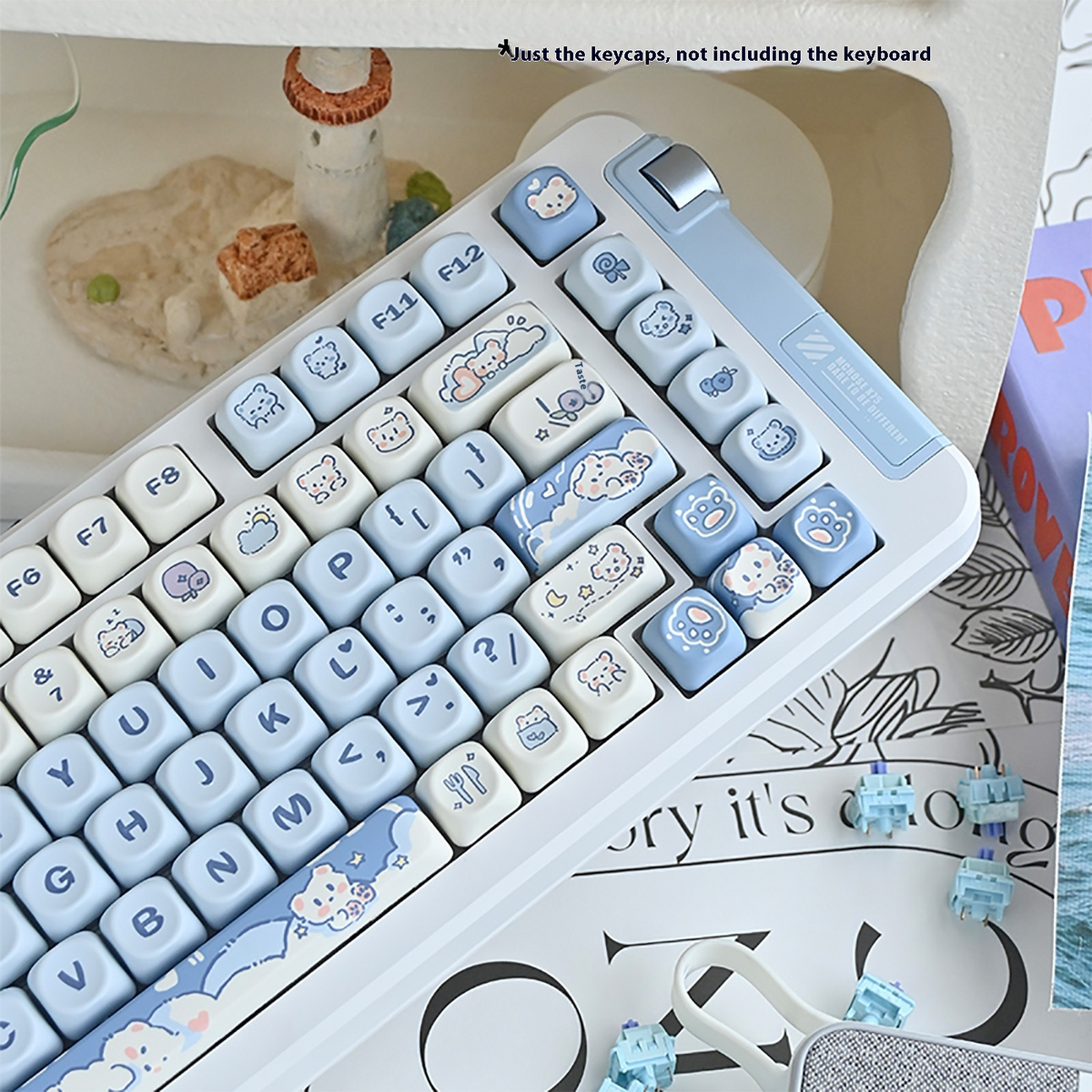 Ice Cream Teddy Bear Keycap - front view