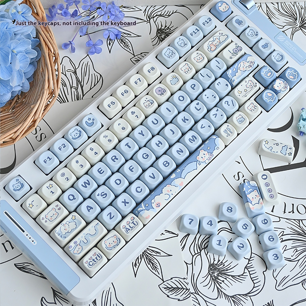 Ice Cream Teddy Bear Keycap - in use