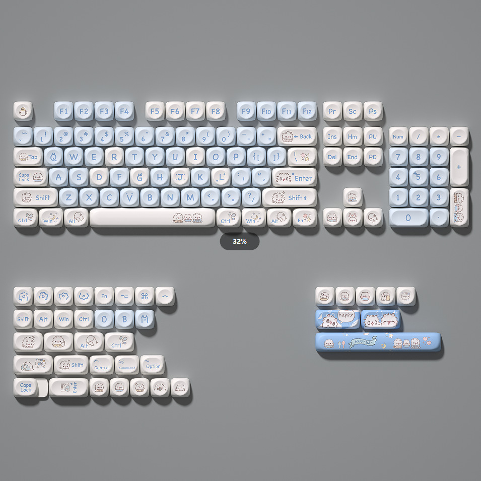 Ice Cream Teddy Bear Keycap - side view