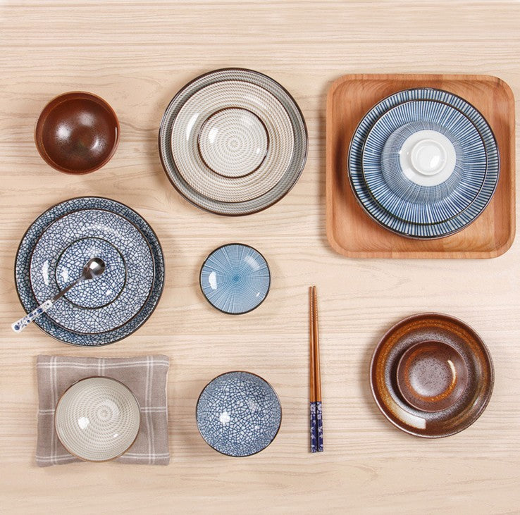 Japanese Ceramic Plates for Sushi and Snacks - detail view