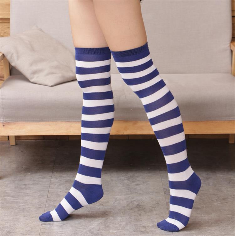 Japanese Cosplay Striped Over-the-Knee Socks - side view