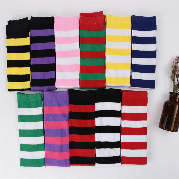 Japanese Cosplay Striped Over-the-Knee Socks - scale view