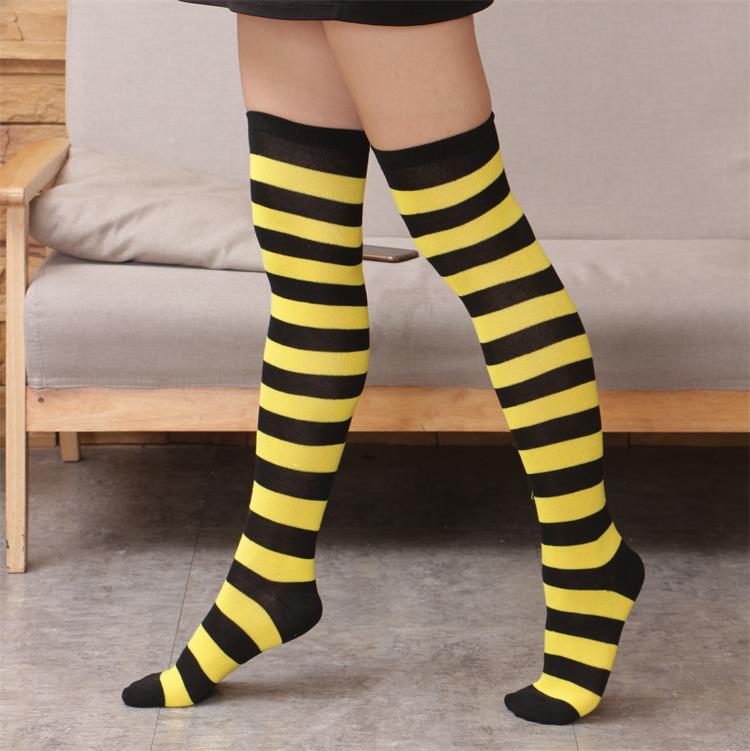 Japanese Cosplay Striped Over-the-Knee Socks - alternate angle