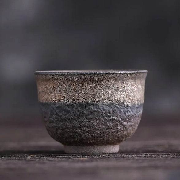 Japanese Handmade Ceramic Tea Cups - in use