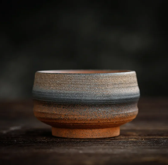 Japanese Handmade Ceramic Tea Cups - scale view