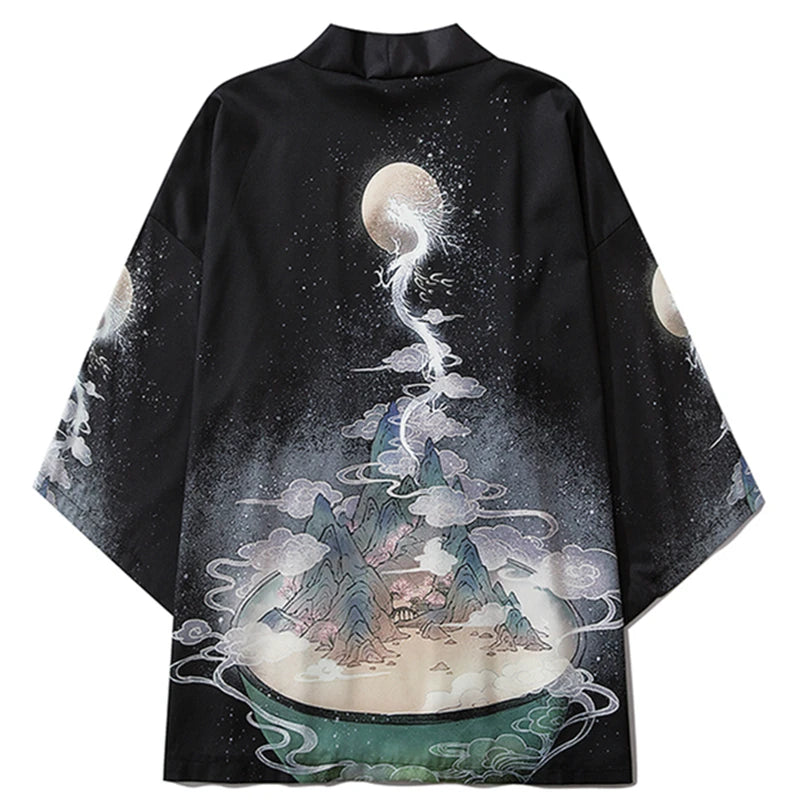 Japanese Haori Yukata for Men - Samurai Jacket/Cardigan - front view