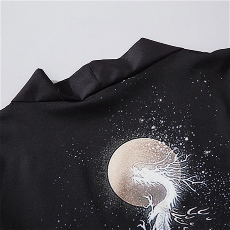 Japanese Haori Yukata for Men - Samurai Jacket/Cardigan - detail view