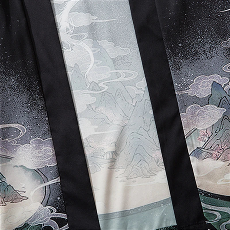 Japanese Haori Yukata for Men - Samurai Jacket/Cardigan - back view