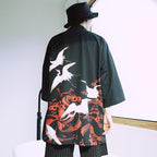 Japanese Kimono Cardigan & Hawaiian Shirt for Men - front view