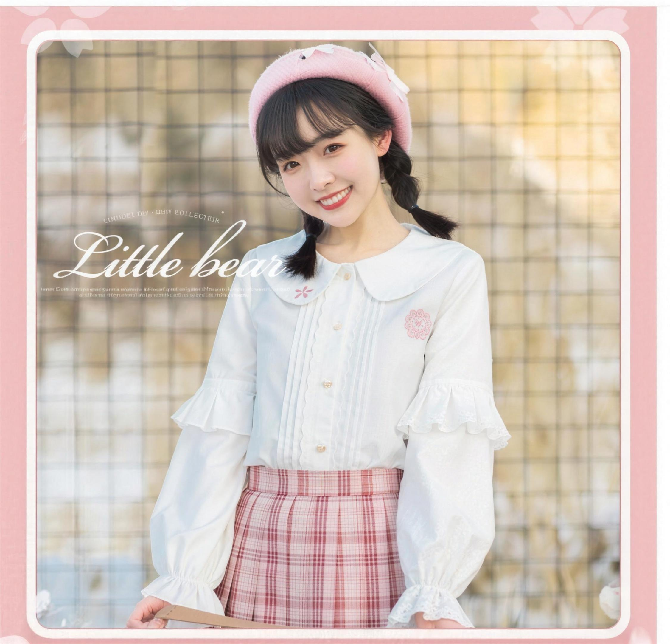 Japanese Lolita Style Strawberry Embroidered Shirt - front view