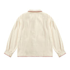 Japanese Strawberry Cat Embroidered Double Pocket Jacket - back view