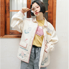 Japanese Strawberry Cat Embroidered Double Pocket Jacket - packaging view