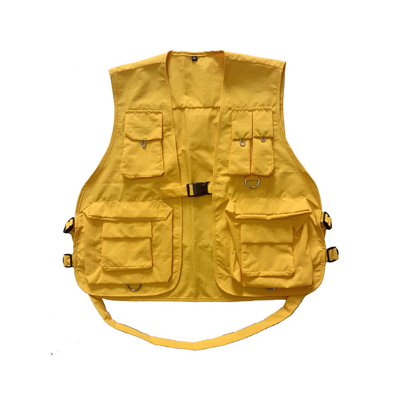 Japanese Style Tactical Vest with Multiple Pockets - in use