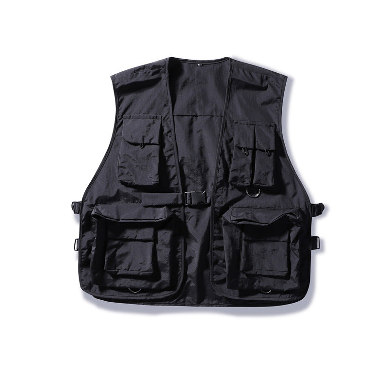 Japanese Style Tactical Vest with Multiple Pockets - back view