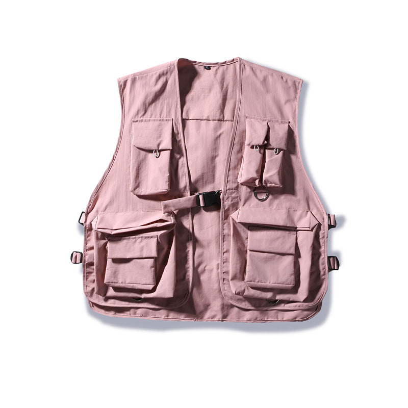 Japanese Style Tactical Vest with Multiple Pockets - styled view