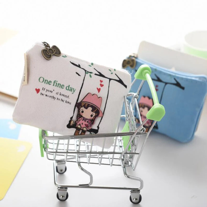 Kawaii Cartoon Animal Coin Purse and Card Holder - styled view
