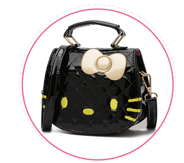 Kawaii Cat-Shaped Girls' Crossbody Handbag - detail view