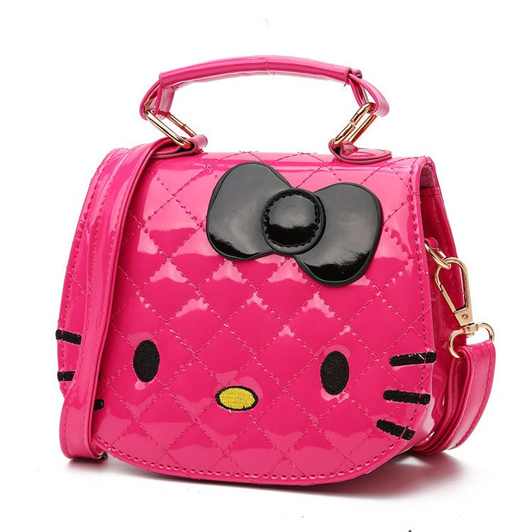 Kawaii Cat-Shaped Girls' Crossbody Handbag - back view