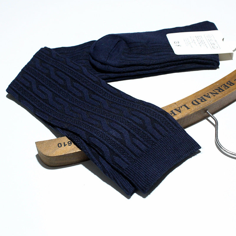 Knee-High Women's Cotton Striped Thigh-High Socks - detail view