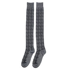 Knee-High Women's Cotton Striped Thigh-High Socks - styled view