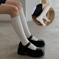 Knitted Cotton Thigh-High Socks for Women and Girls - front view