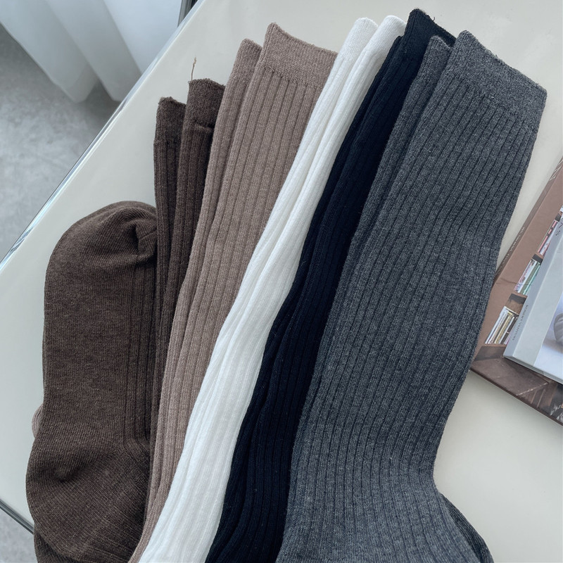 Knitted Cotton Thigh-High Socks for Women and Girls - in use