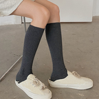 Knitted Cotton Thigh-High Socks for Women and Girls - front view