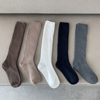 Knitted Cotton Thigh-High Socks for Women and Girls - side view