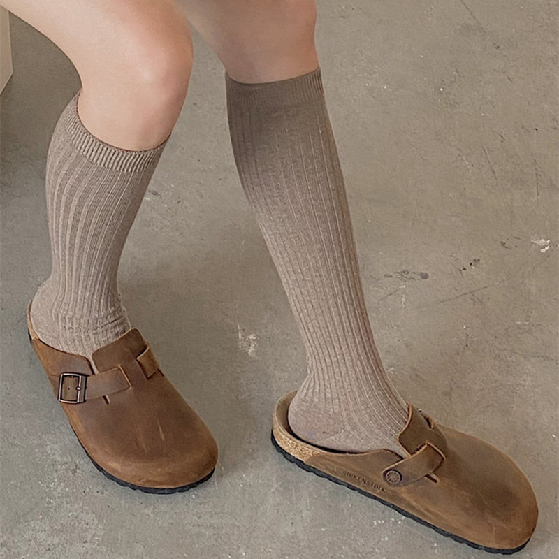 Knitted Cotton Thigh-High Socks for Women and Girls - styled view
