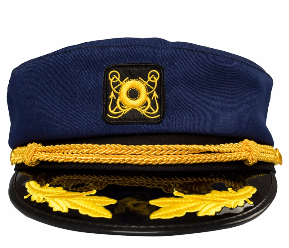 Korean Retro Unisex Navy Blue Sailor Hat - front view