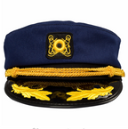 Korean Retro Unisex Navy Blue Sailor Hat - detail view