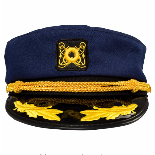Korean Retro Unisex Navy Blue Sailor Hat - detail view
