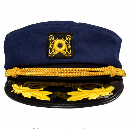 Korean Retro Unisex Navy Blue Sailor Hat - detail view