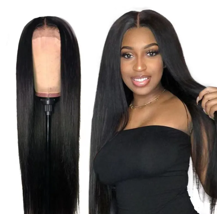 Lace Black Wig - front view