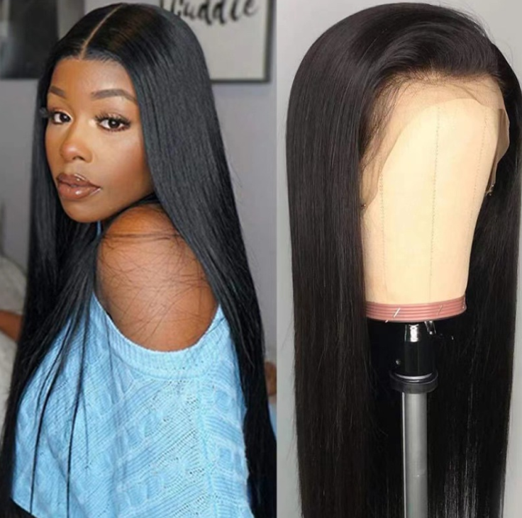Lace Black Wig - back view