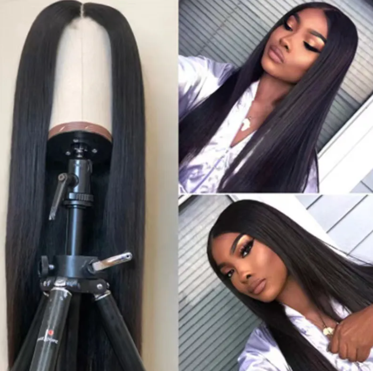 Lace Black Wig - detail view