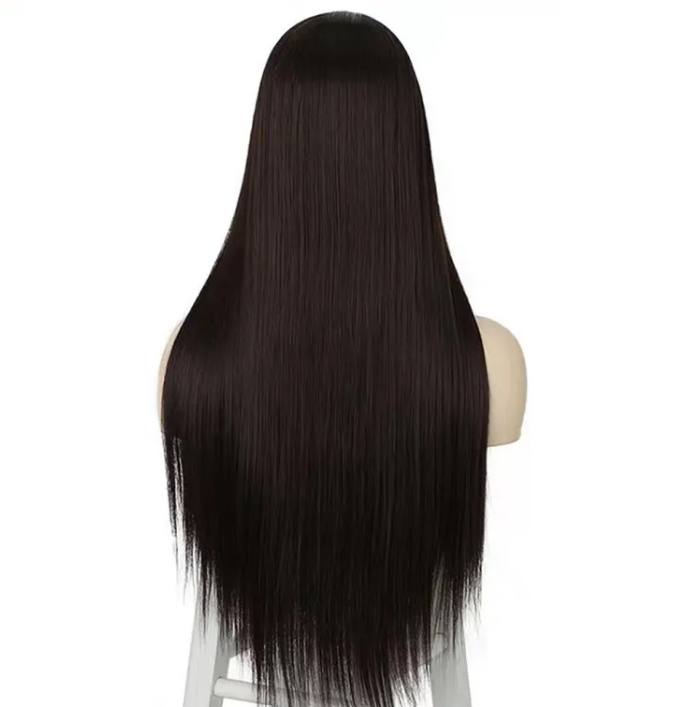Lace Black Wig - back view