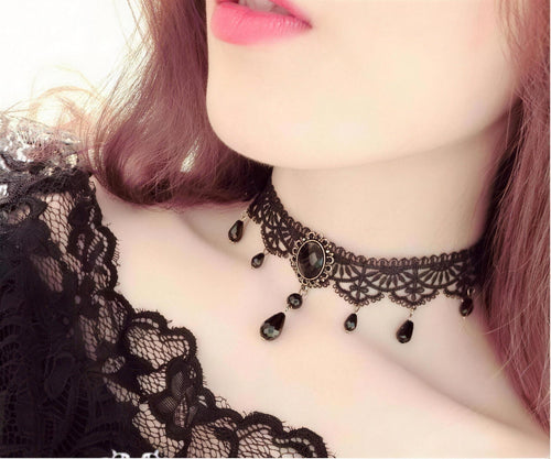 Lace Hollow-Out Choker Necklace - front view