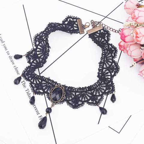 Lace Hollow-Out Choker Necklace - styled view