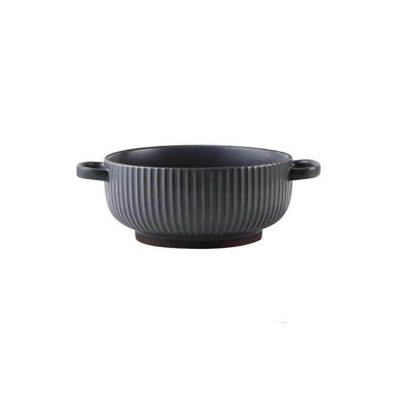 Large Binaural Soup and Noodle Bowl for Households - back view