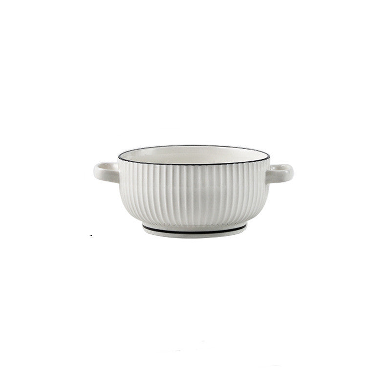 Large Binaural Soup and Noodle Bowl for Households - styled view