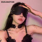 Leather Eye Mask for Cosplay and Role Play Accessories - detail view
